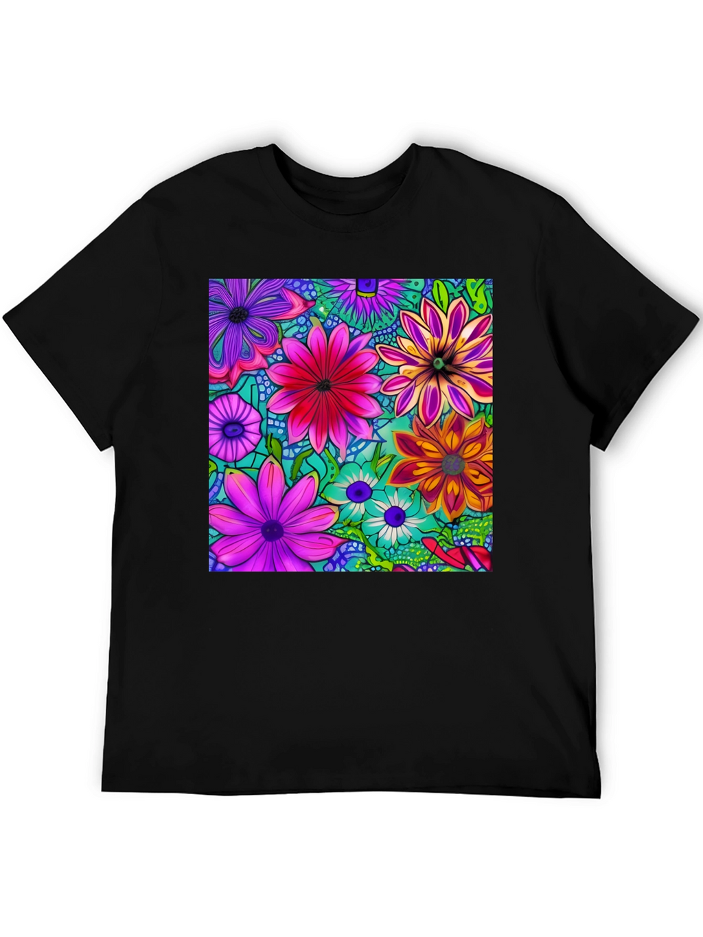 Vibrant Floral Print T-Shirt - Stylish & Unique!