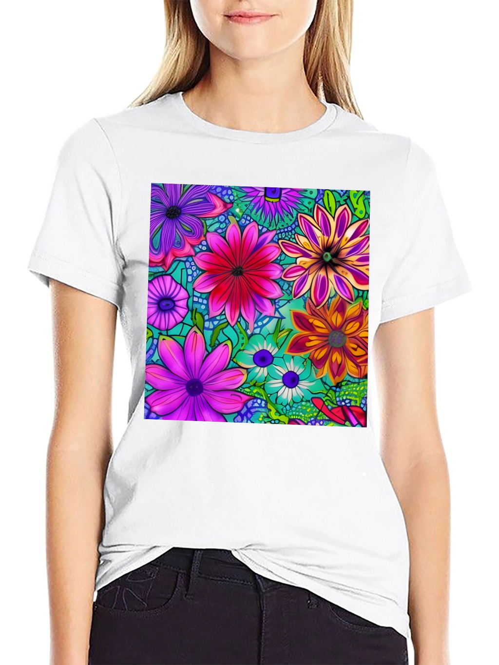 Vibrant Floral Print T-Shirt - Stylish & Unique!