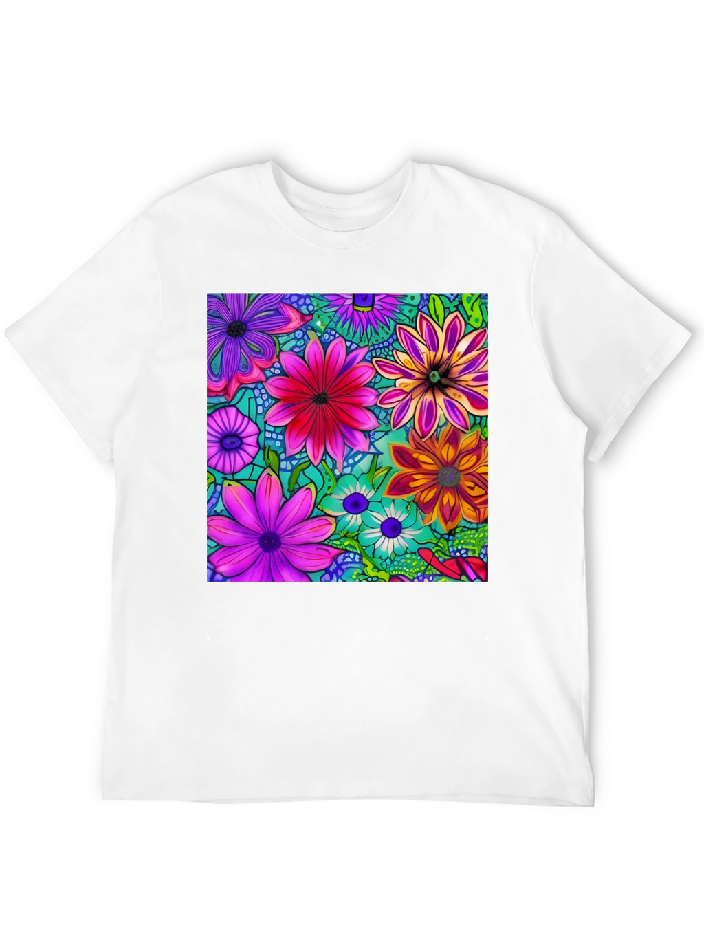Vibrant Floral Print T-Shirt - Stylish & Unique!
