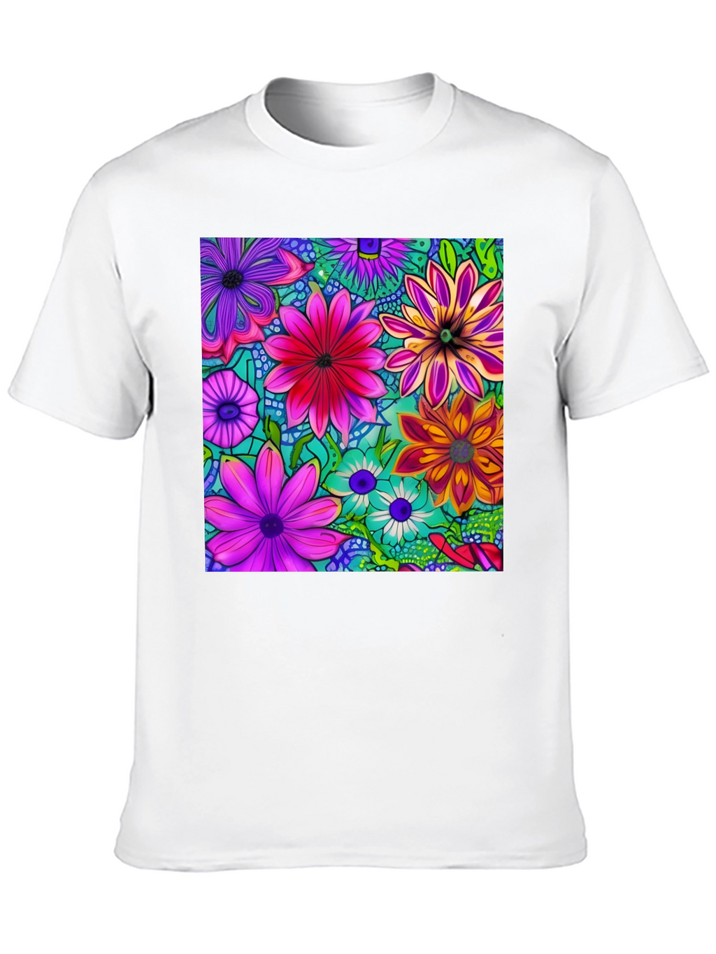 Vibrant Floral Print T-Shirt - Stylish & Unique!