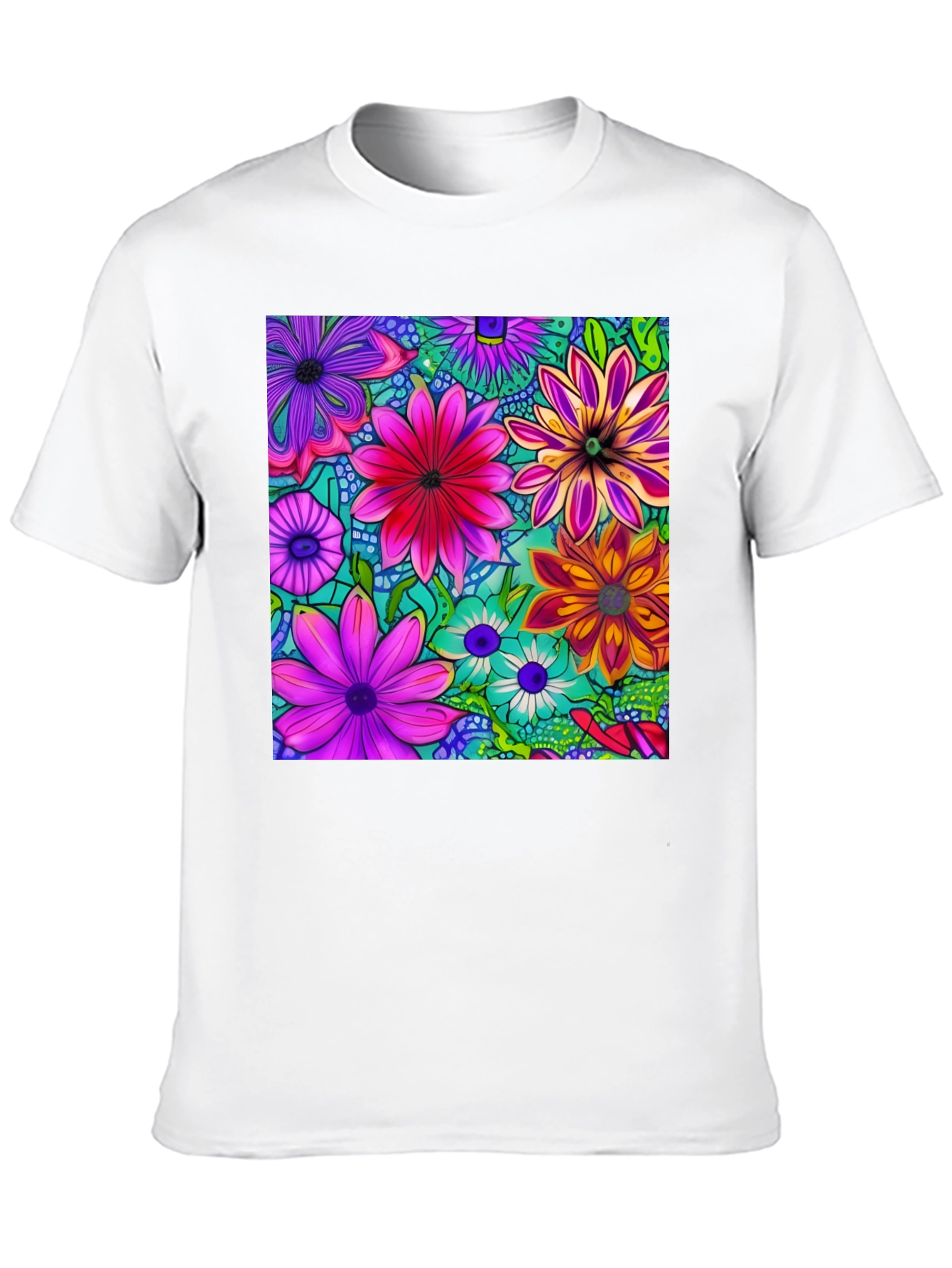 Vibrant Floral Print T-Shirt - Stylish & Unique!