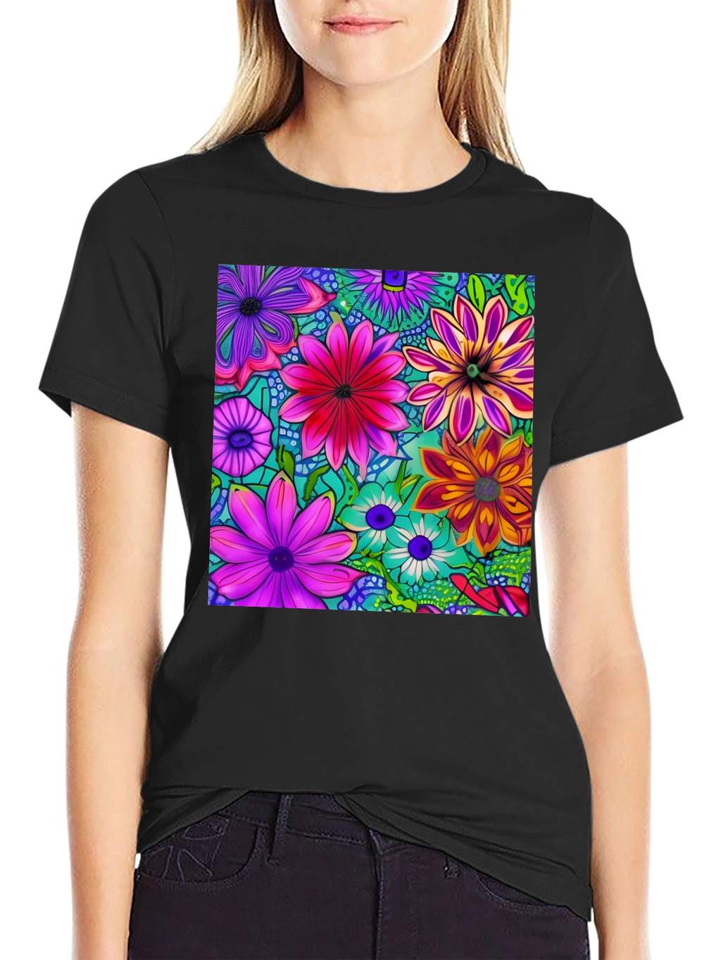 Vibrant Floral Print T-Shirt - Stylish & Unique!