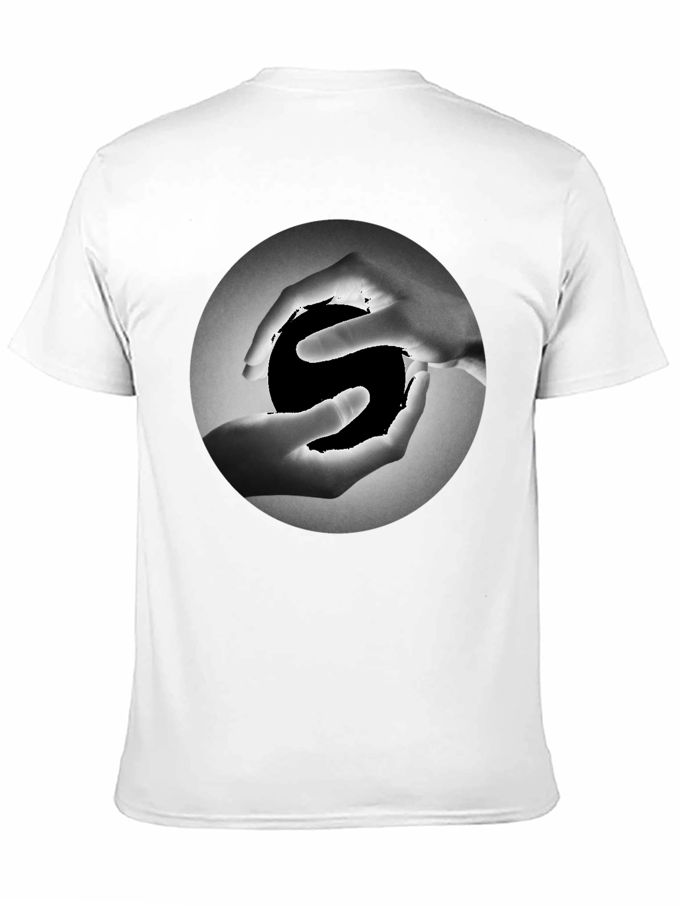 Yin Yang Hands Graphic Tee - Black Cotton T-Shirt