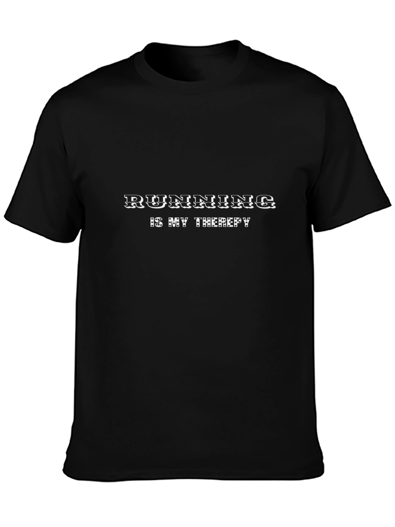 Running is My Therapy Black T-Shirt