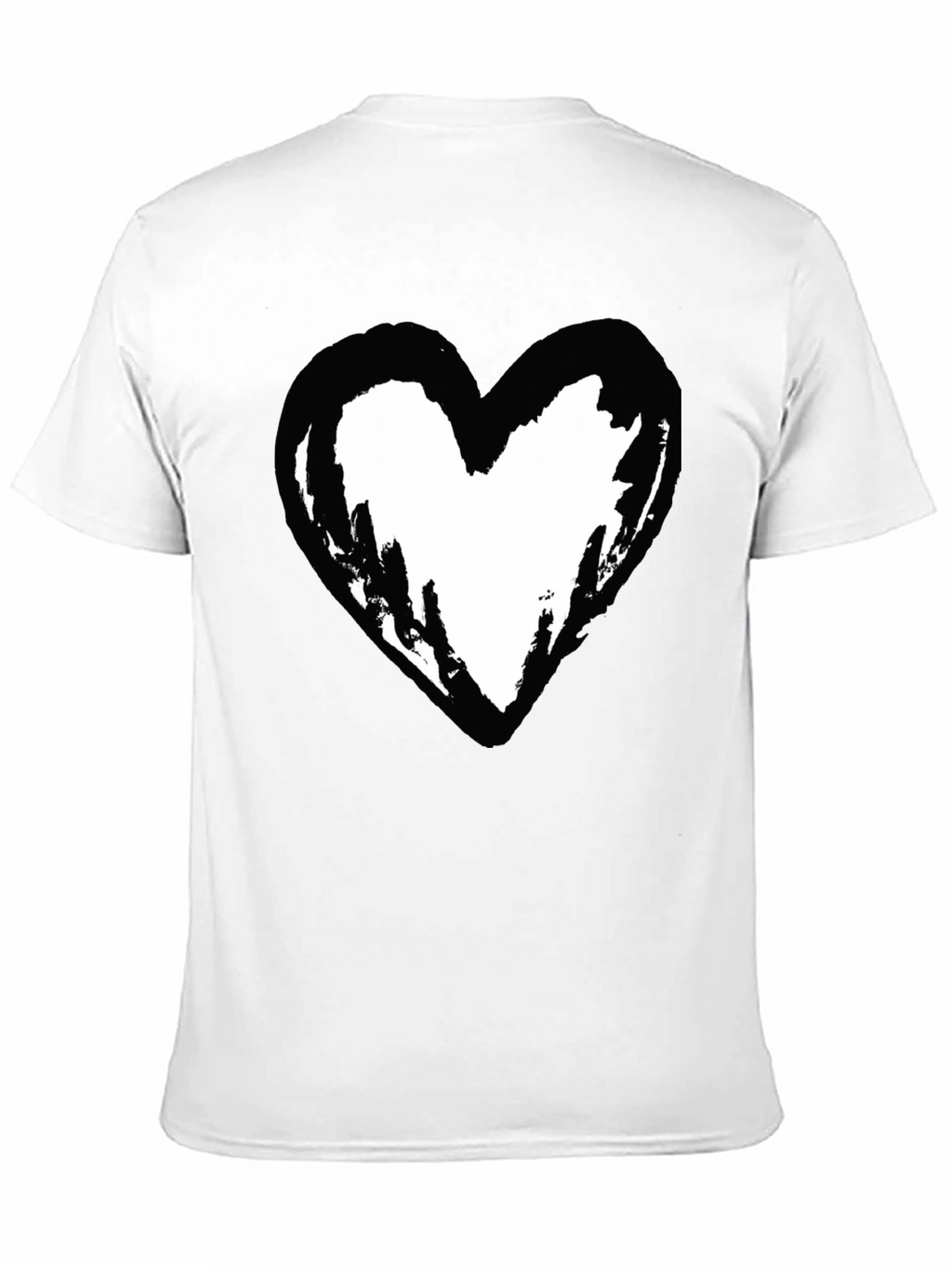 Black T-Shirt with Heart Graphic