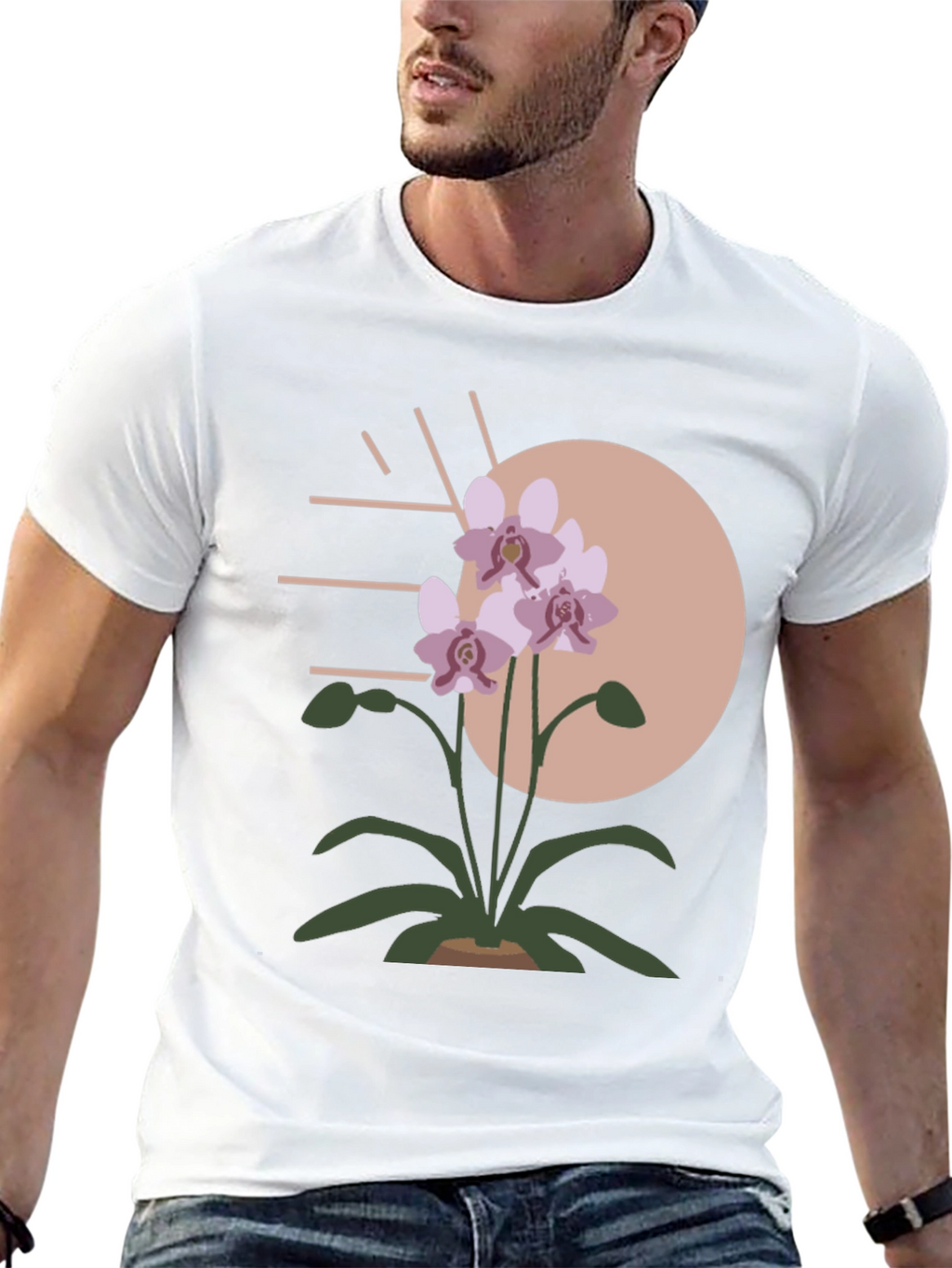 Modern Floral Graphic Tee - Stylish Mens Shirt