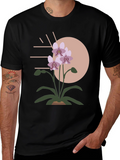 Modern Floral Graphic Tee - Stylish Mens Shirt