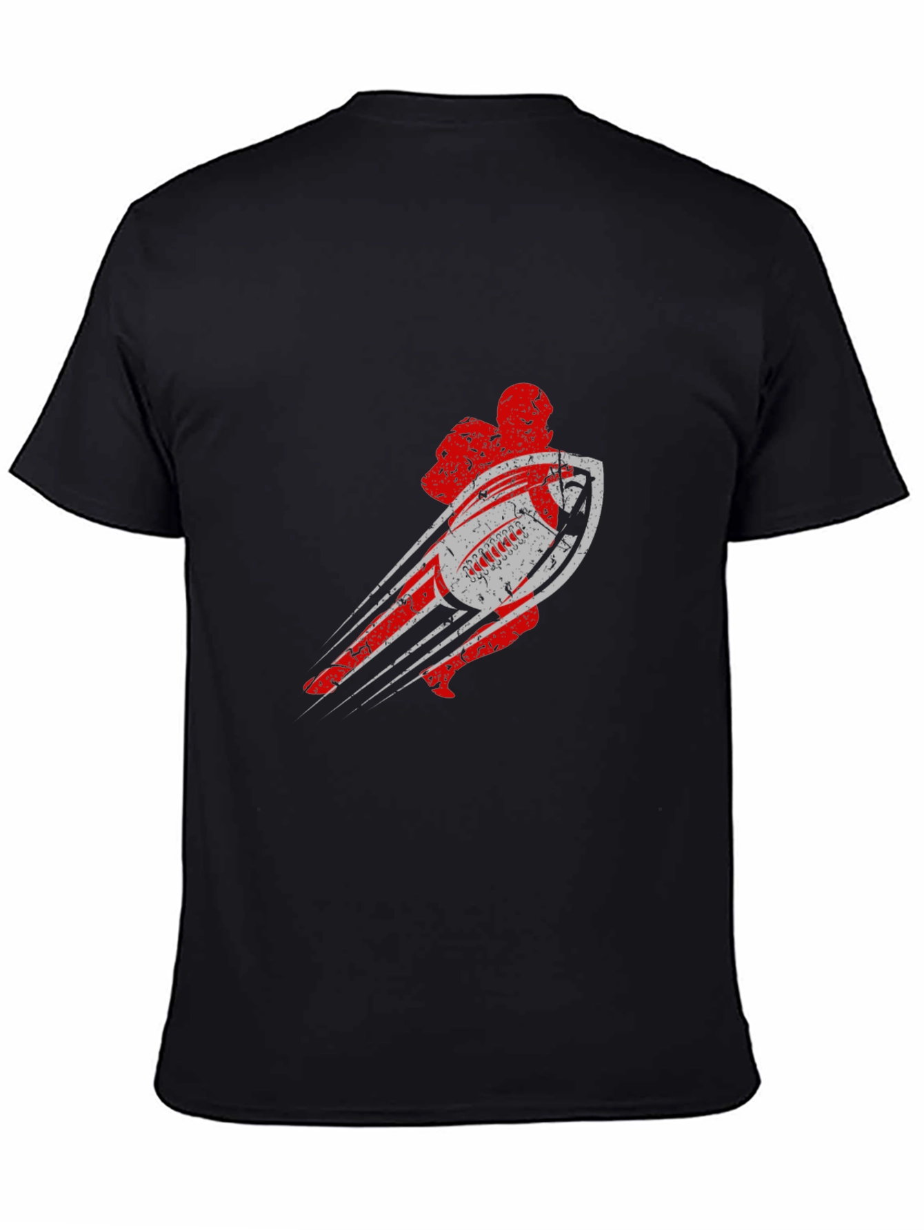 Distressed Football Graphic Tee - Black
