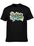 Joy Word Art Mens Black Graphic T-Shirt