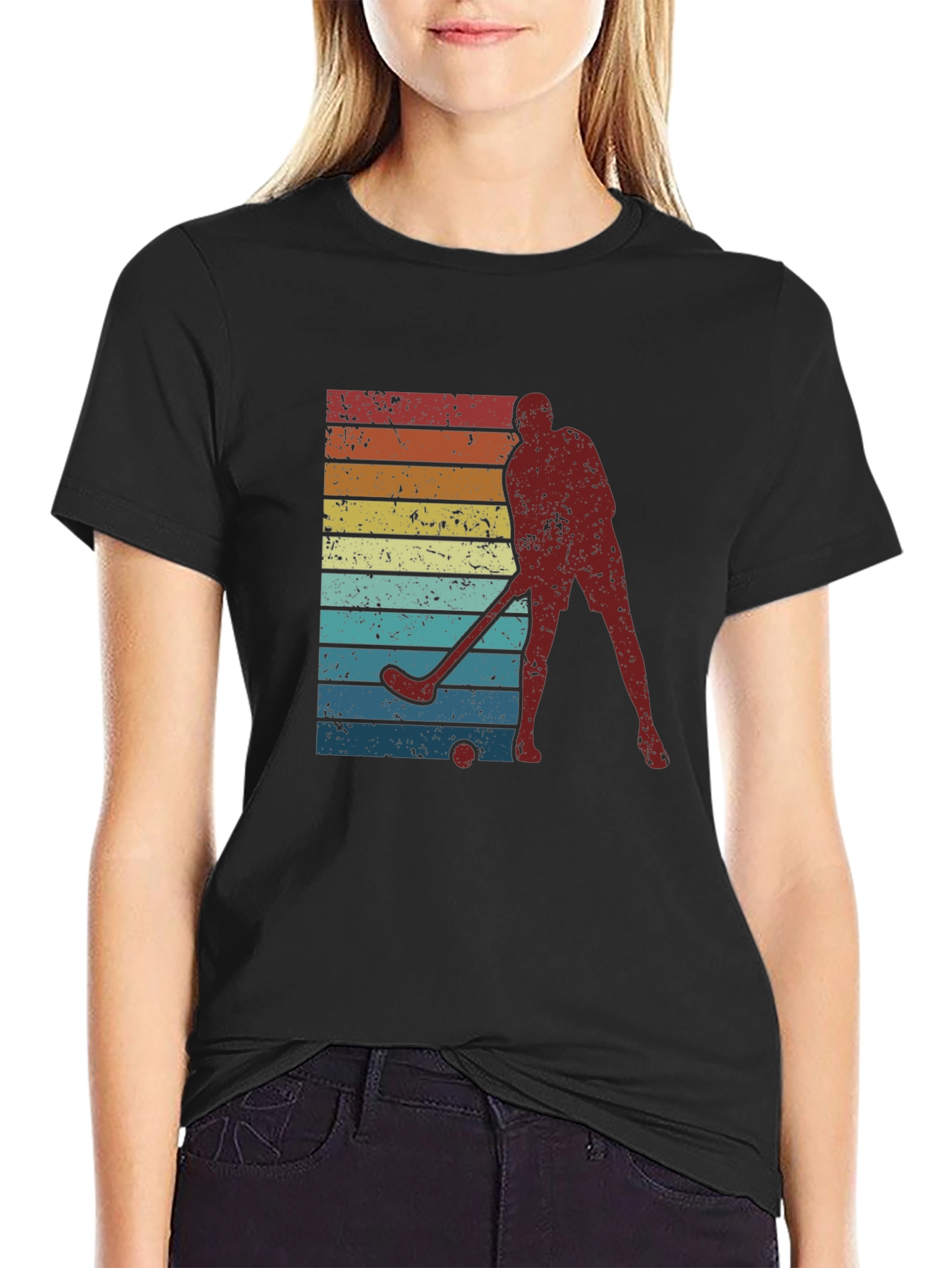 Vintage Hockey Player Retro T-Shirt