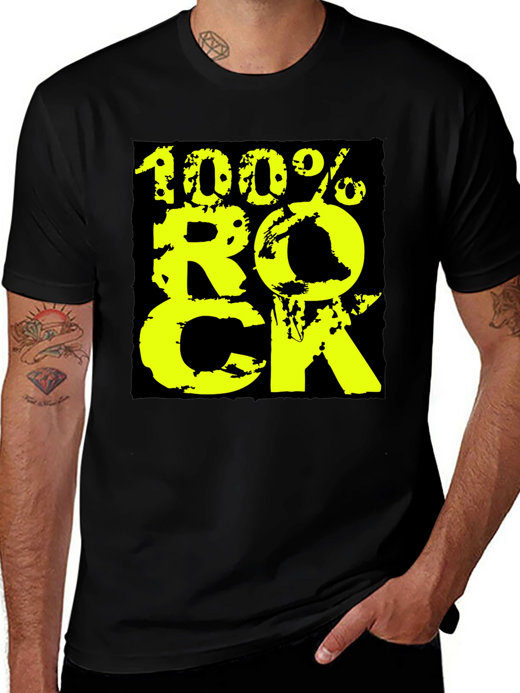 100% Rock Graphic Tee - Black