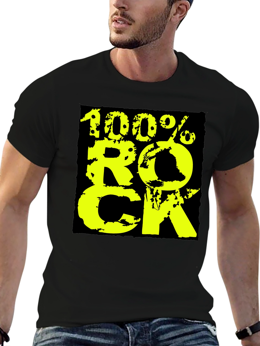 100% Rock Graphic Tee - Black