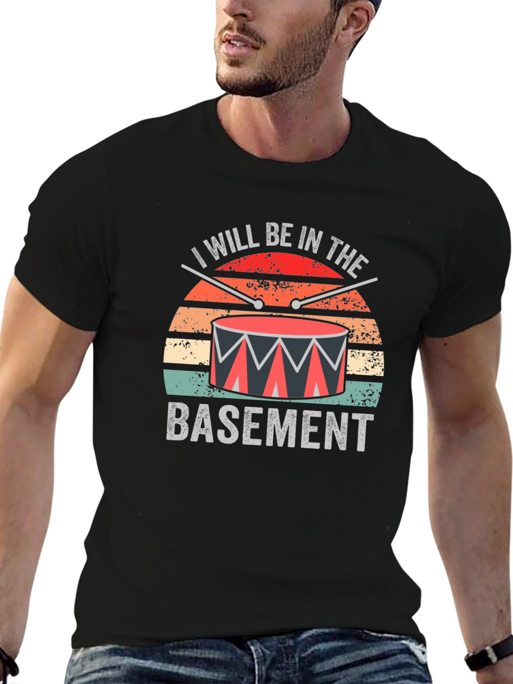 I Will Be In The Basement Drummer T-Shirt