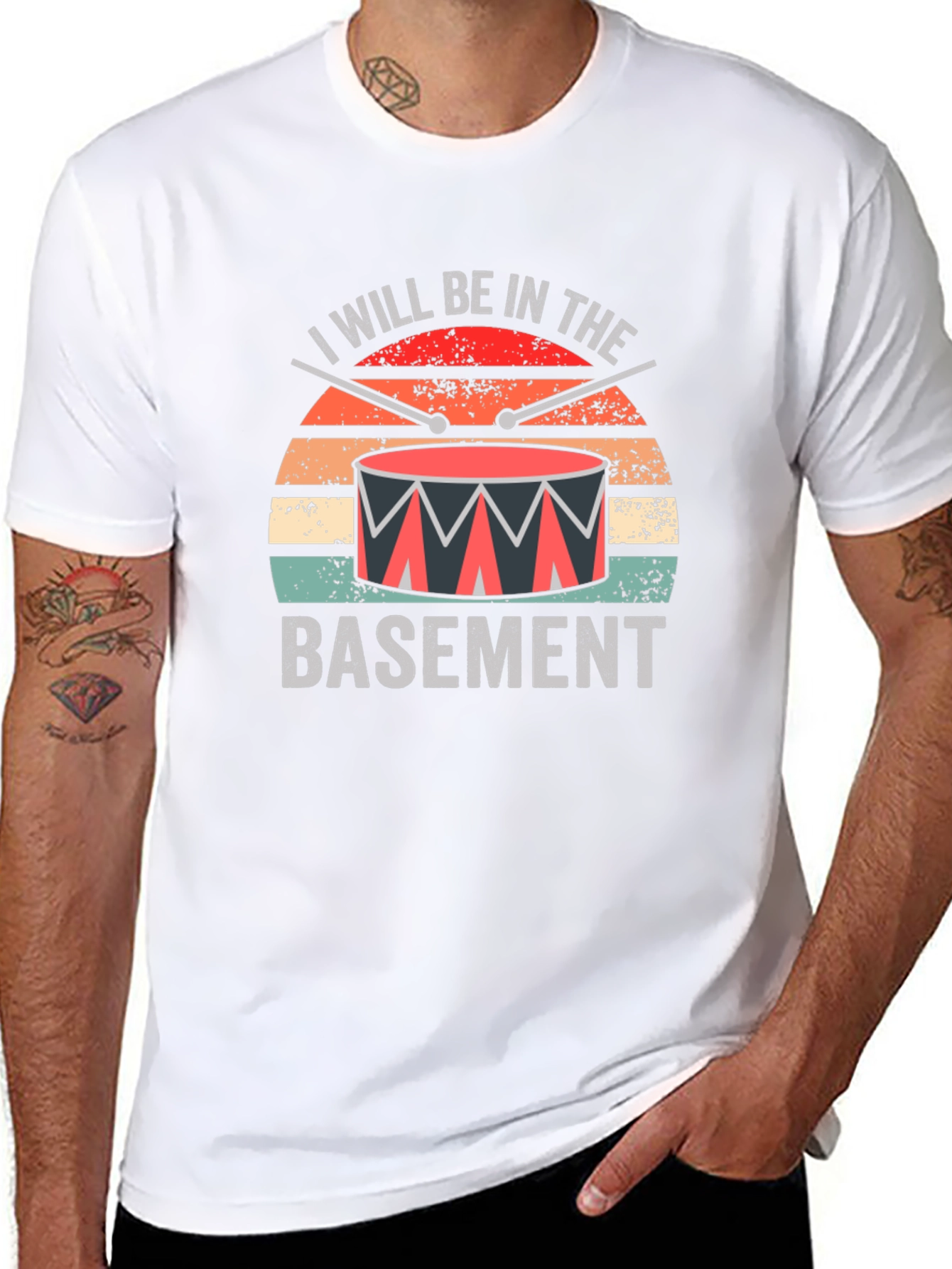 I Will Be In The Basement Drummer T-Shirt