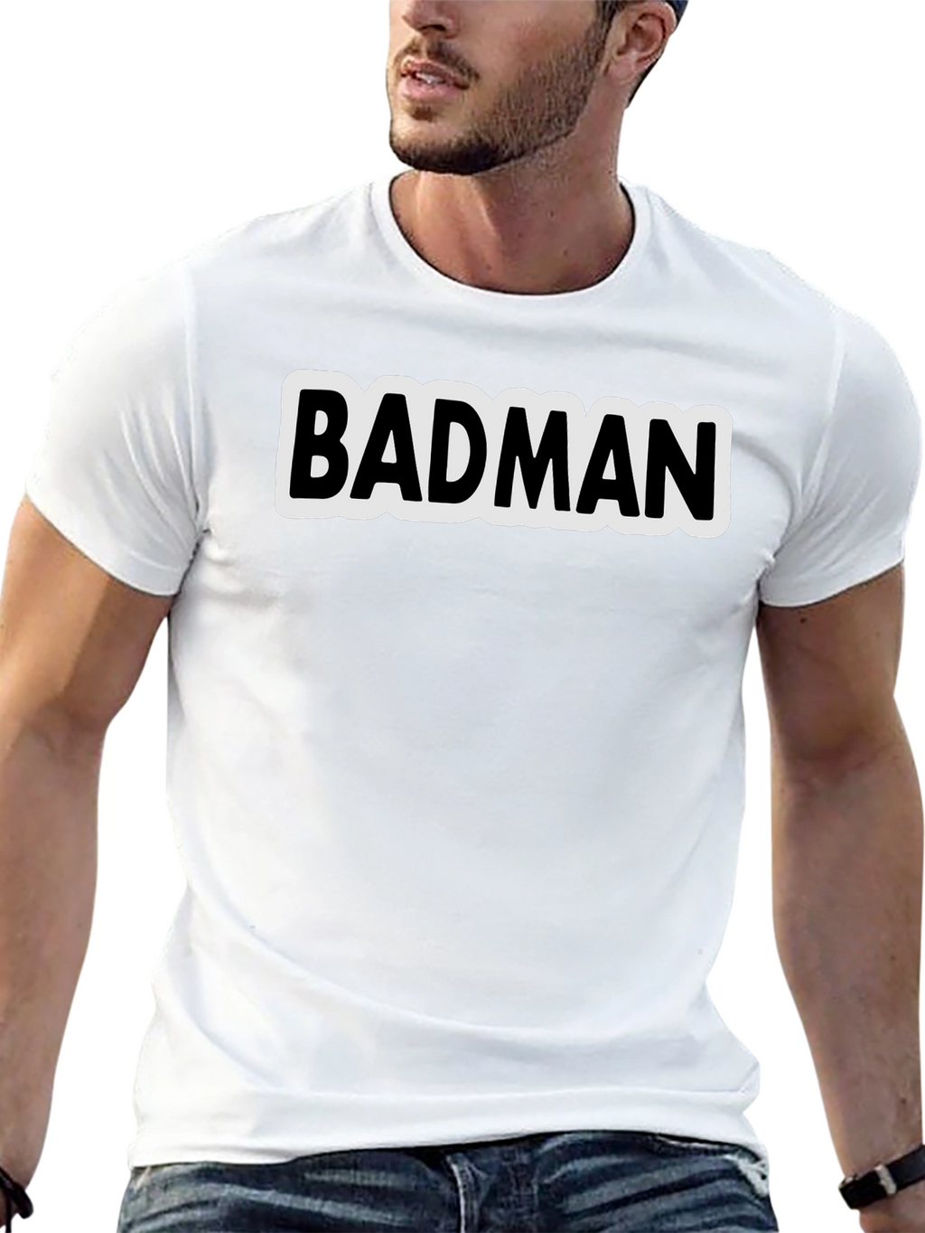 Badman Black Cotton Graphic Tee - Urban Style