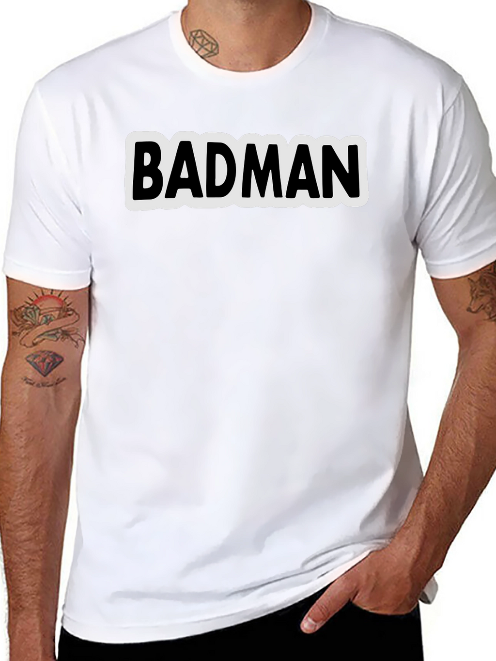Badman Black Cotton Graphic Tee - Urban Style