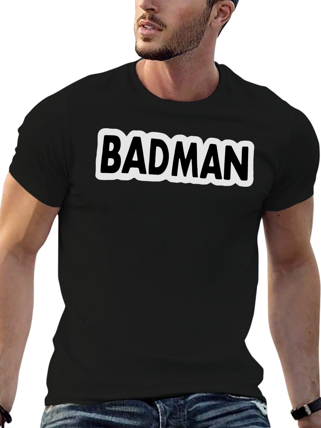 Badman Black Cotton Graphic Tee - Urban Style