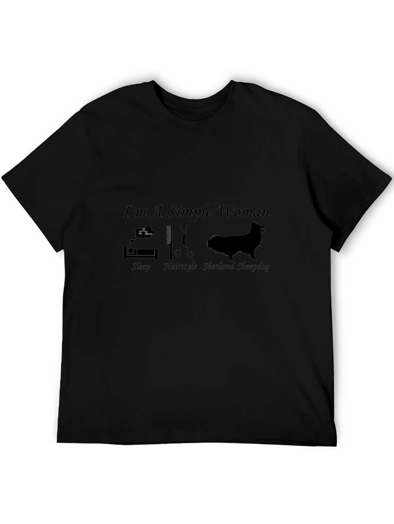 Simple Woman T-Shirt - Dog Sleep Hair Style