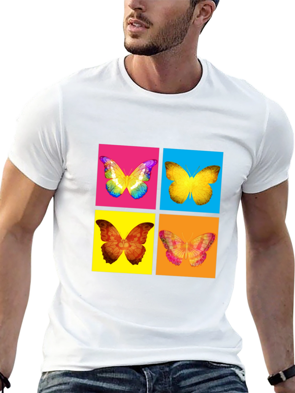 Butterfly Pop Art T-Shirt - Vibrant Graphic Tee