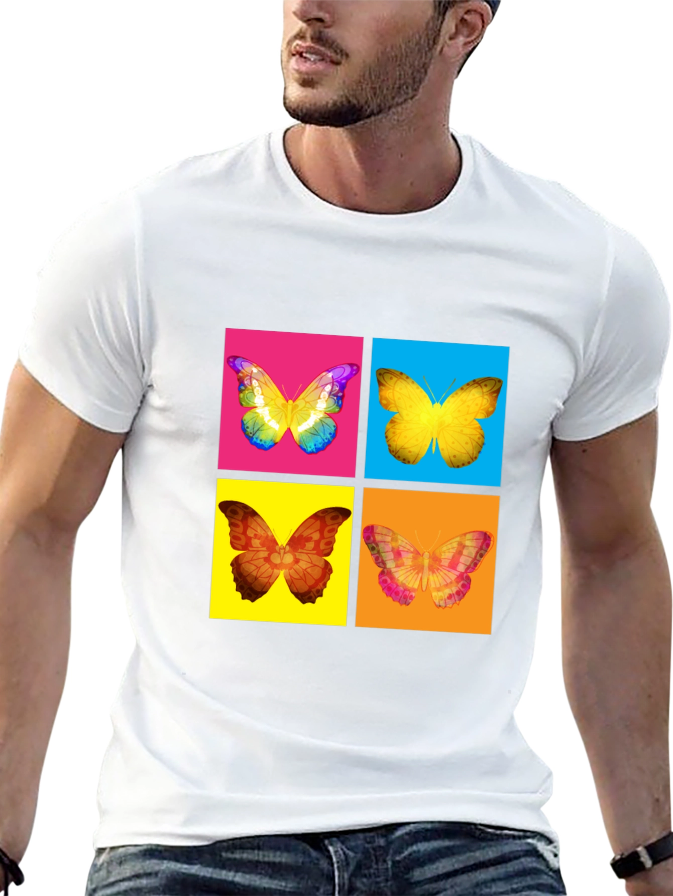 Butterfly Pop Art T-Shirt - Vibrant Graphic Tee