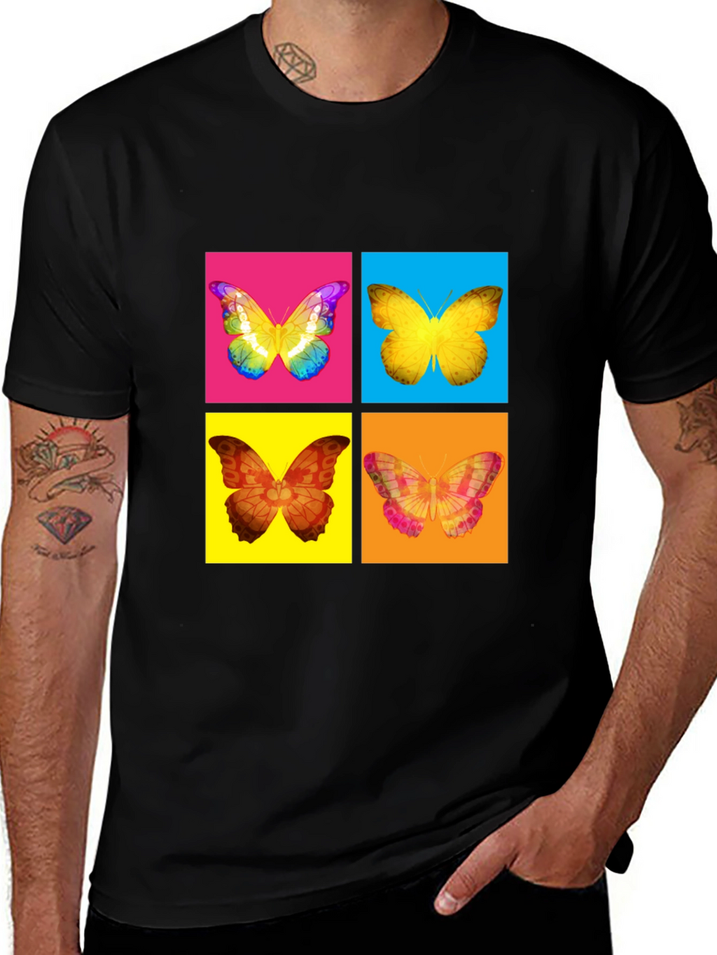 Butterfly Pop Art T-Shirt - Vibrant Graphic Tee