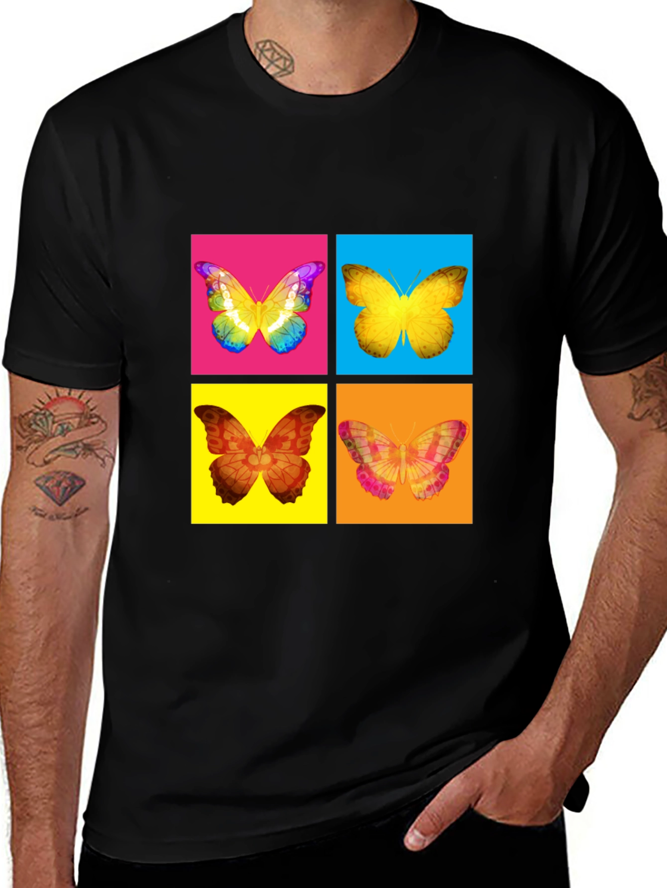 Butterfly Pop Art T-Shirt - Vibrant Graphic Tee