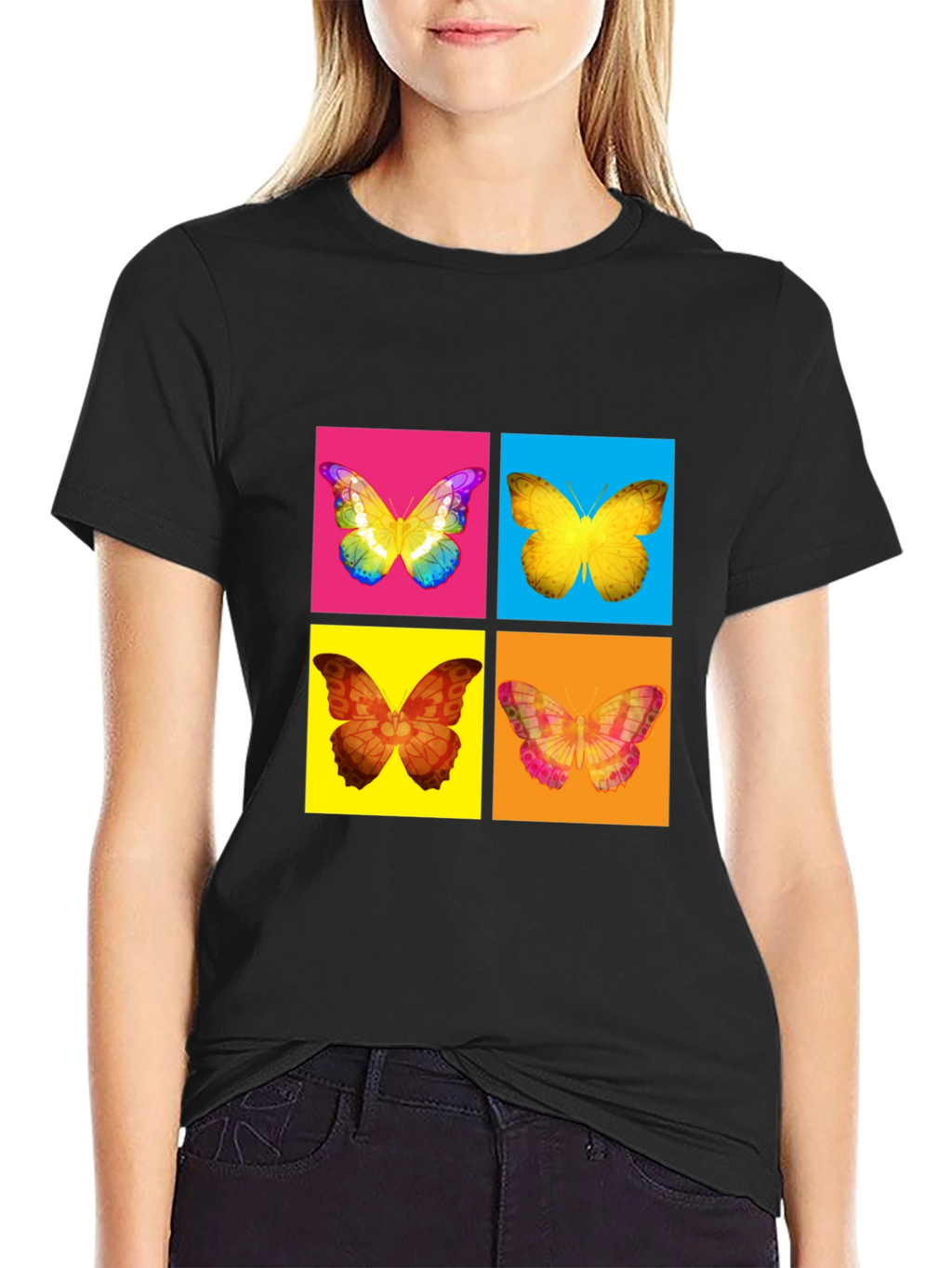 Butterfly Pop Art T-Shirt - Vibrant Graphic Tee