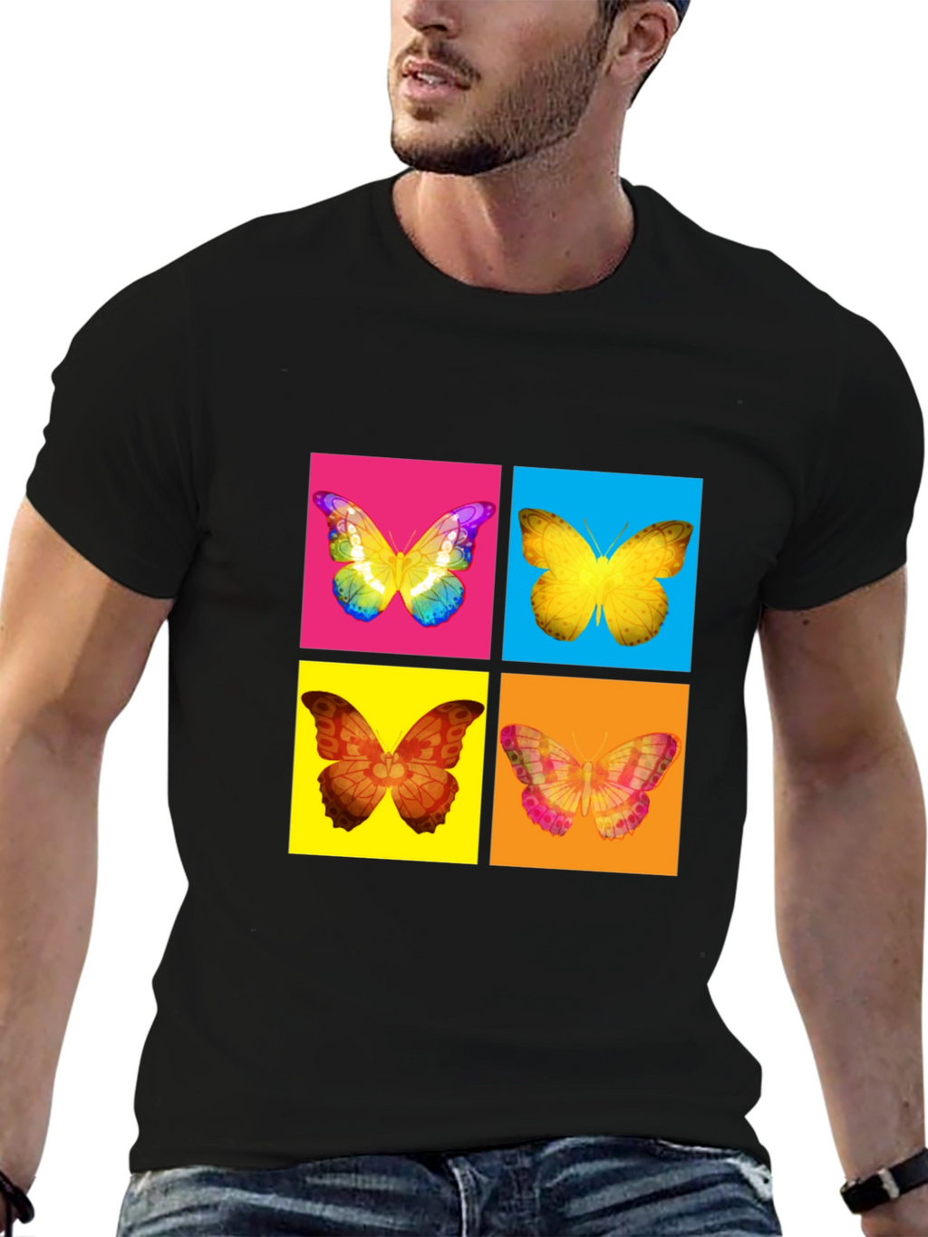Butterfly Pop Art T-Shirt - Vibrant Graphic Tee