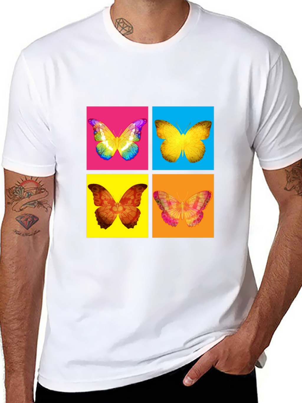Butterfly Pop Art T-Shirt - Vibrant Graphic Tee