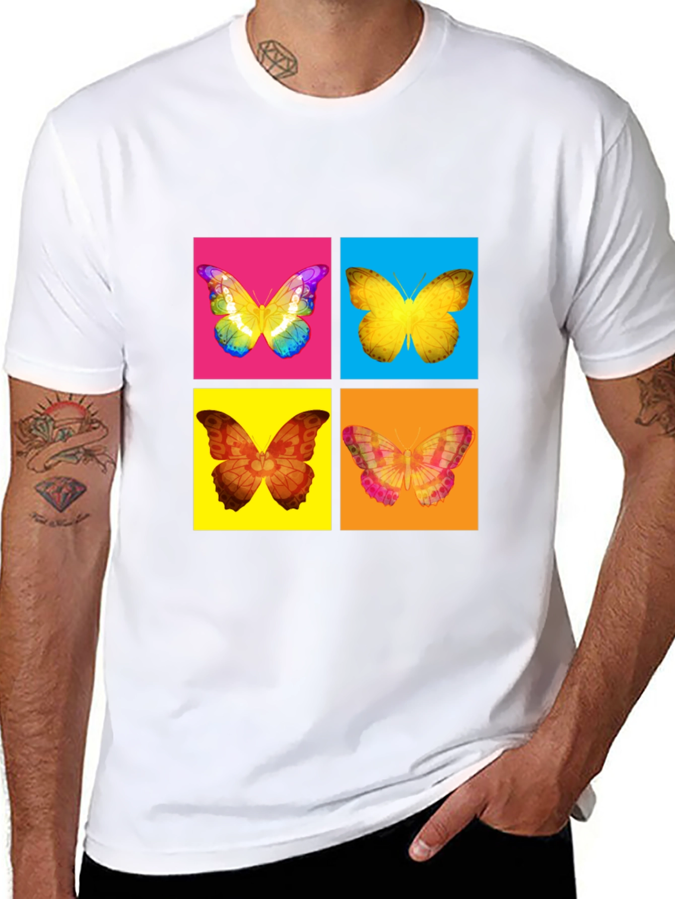Butterfly Pop Art T-Shirt - Vibrant Graphic Tee
