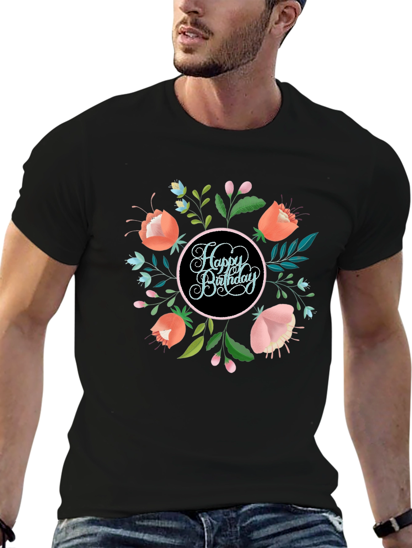 Happy Birthday Floral Graphic Tee