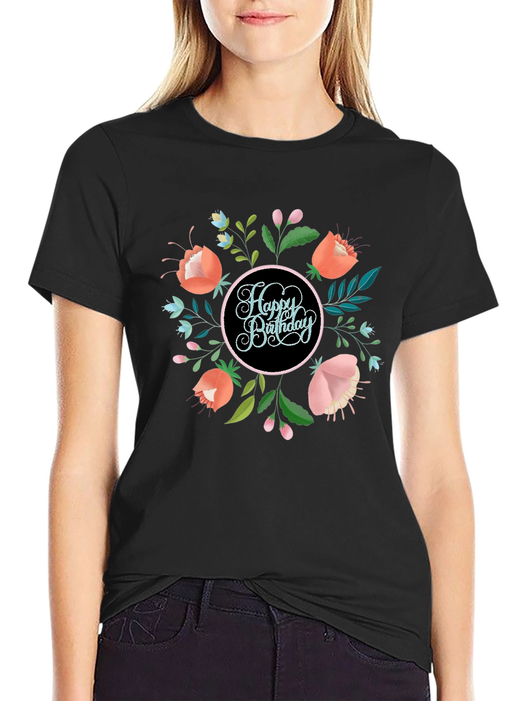 Happy Birthday Floral Graphic Tee