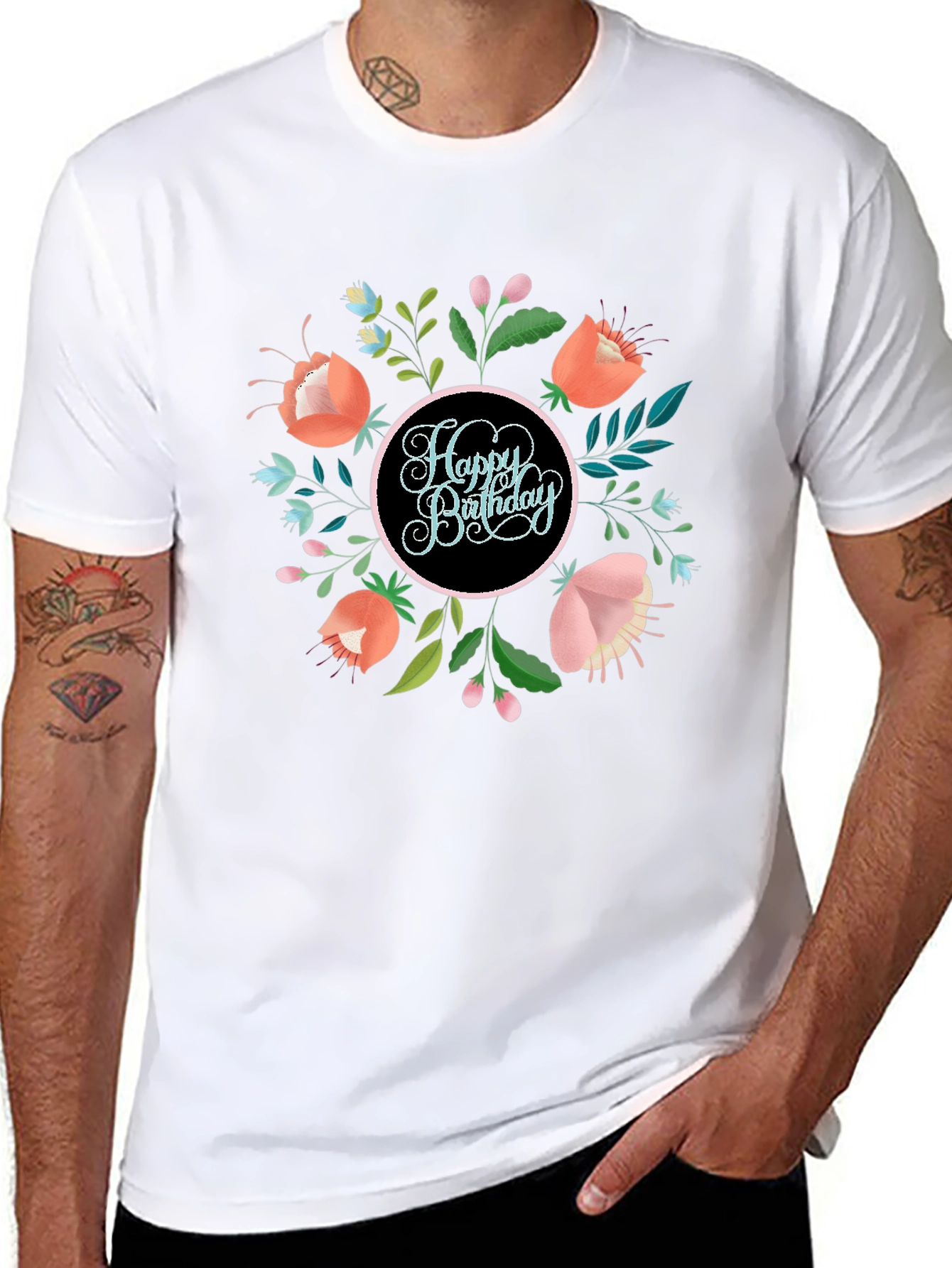 Happy Birthday Floral Graphic Tee