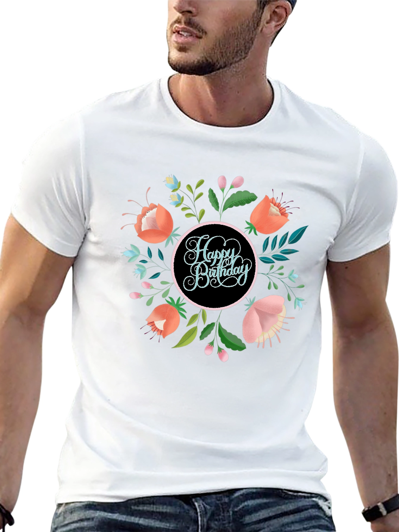 Happy Birthday Floral Graphic Tee
