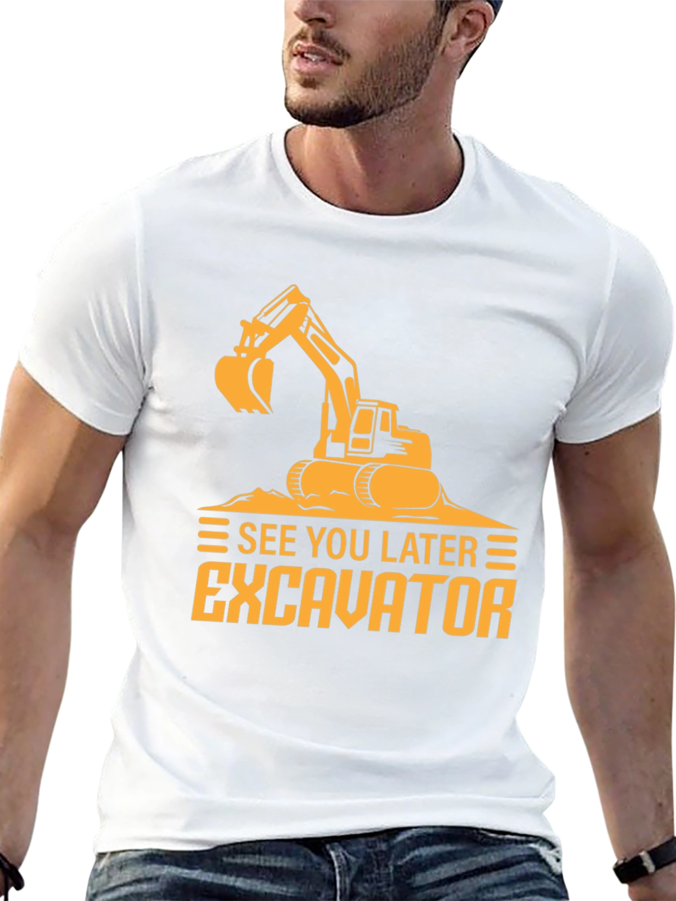 See You Later Excavator Black Graphic Tee