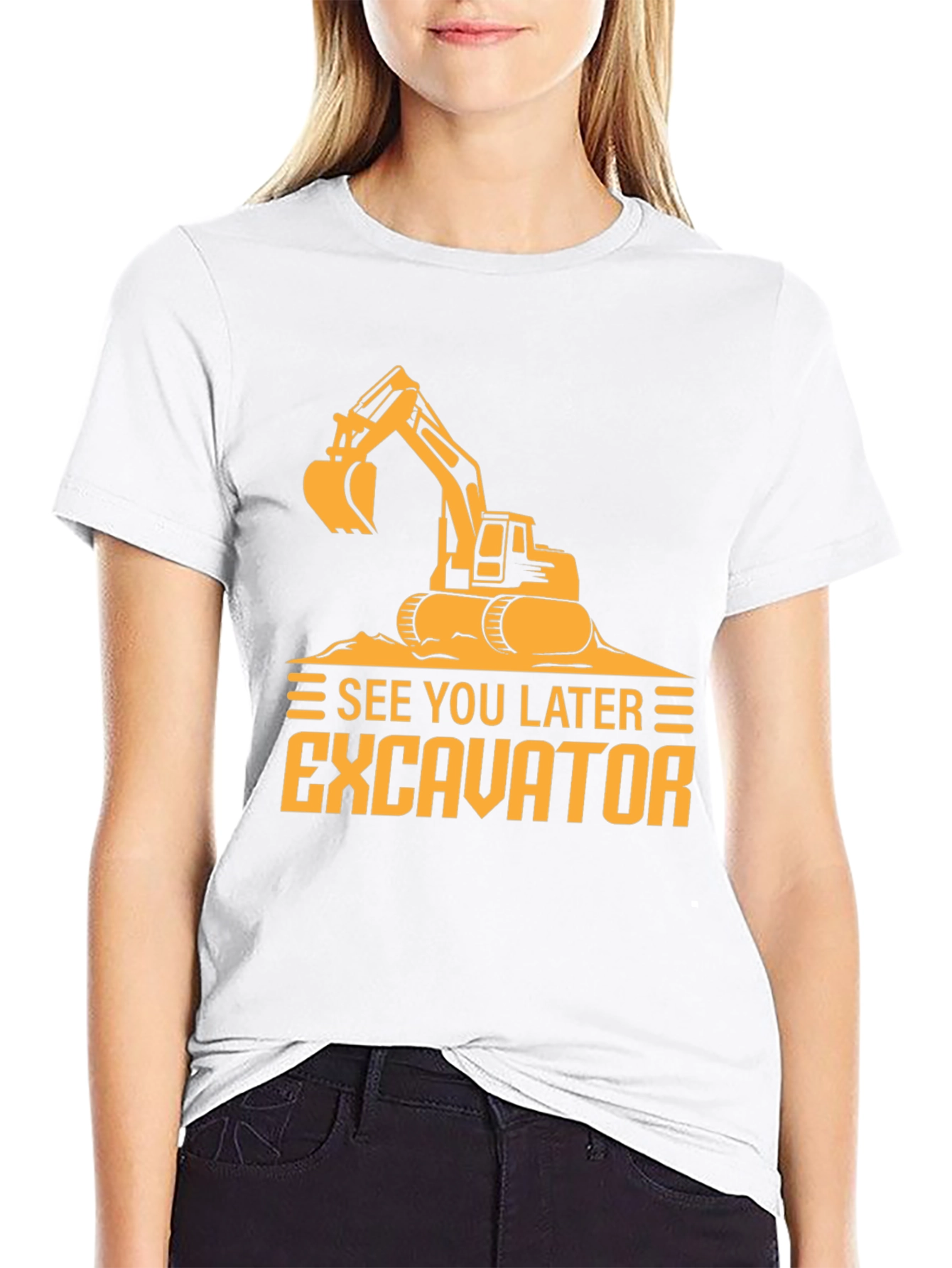 See You Later Excavator Black Graphic Tee