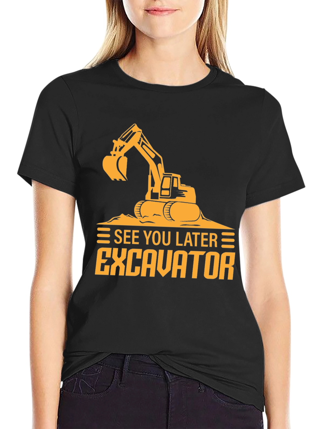 See You Later Excavator Black Graphic Tee