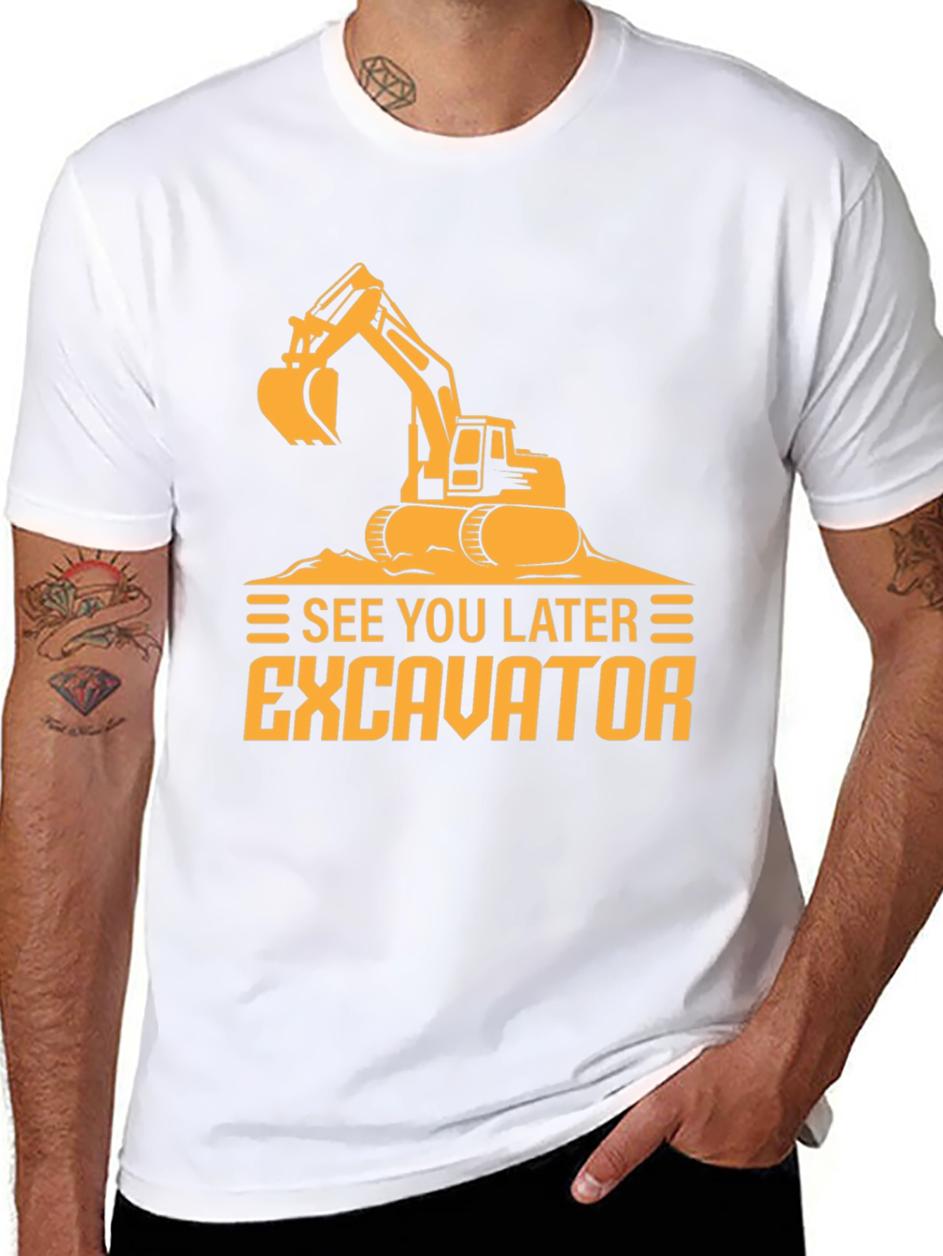 See You Later Excavator Black Graphic Tee