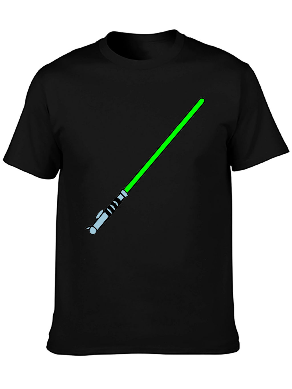 Green Lightsaber Black T-Shirt