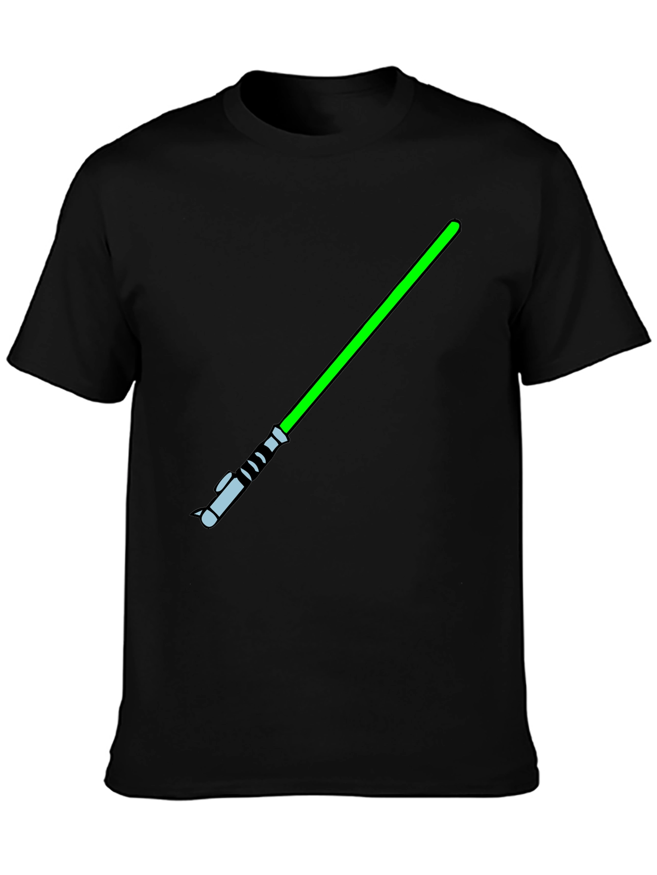 Green Lightsaber Black T-Shirt