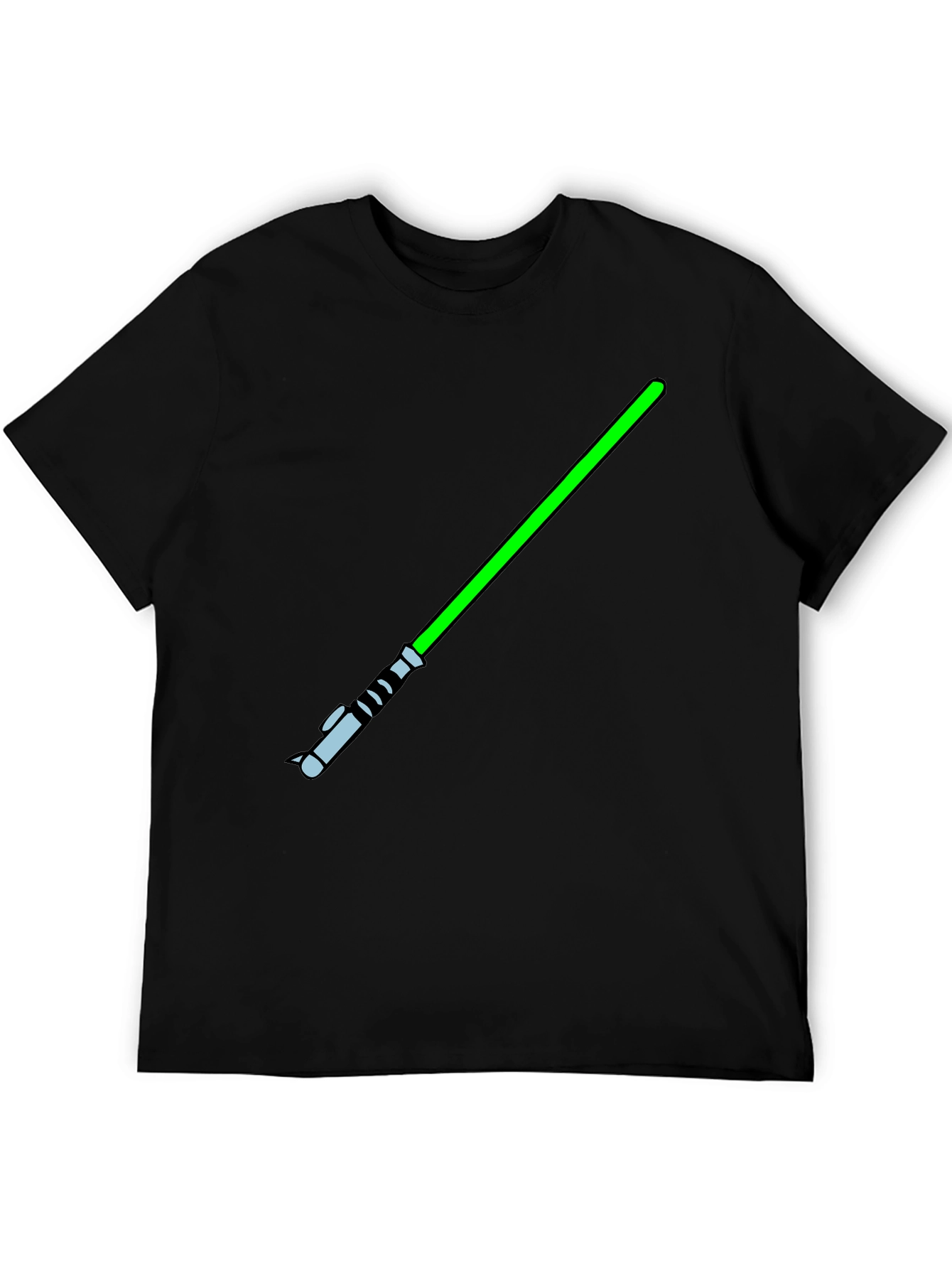 Green Lightsaber Black T-Shirt