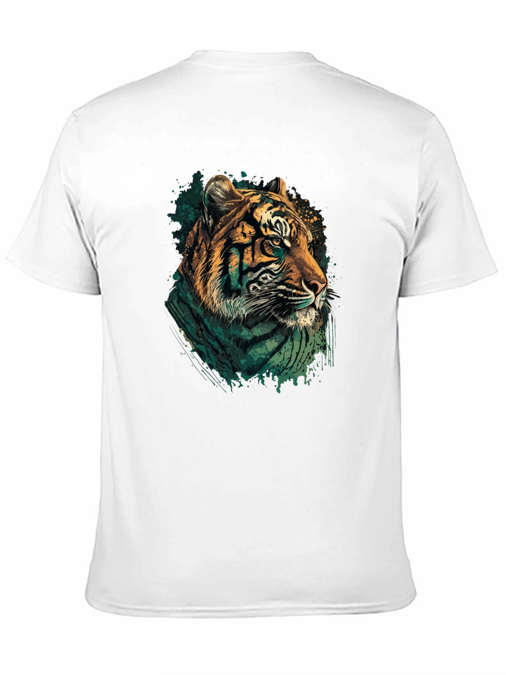 Tiger Graphic Print Black Crew Neck T-Shirt
