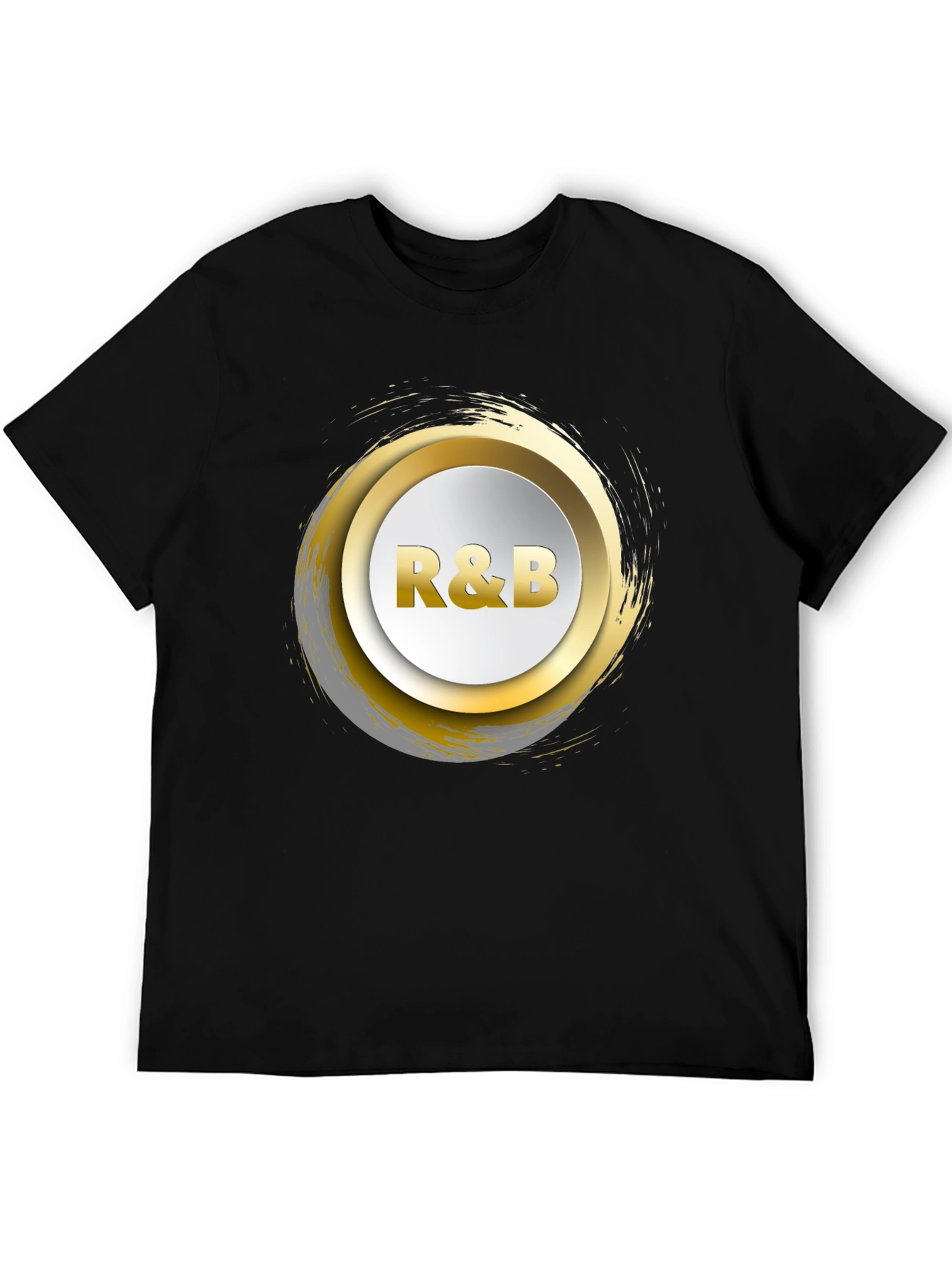 R&B Graphic Tee - Gold Accent Black T-Shirt