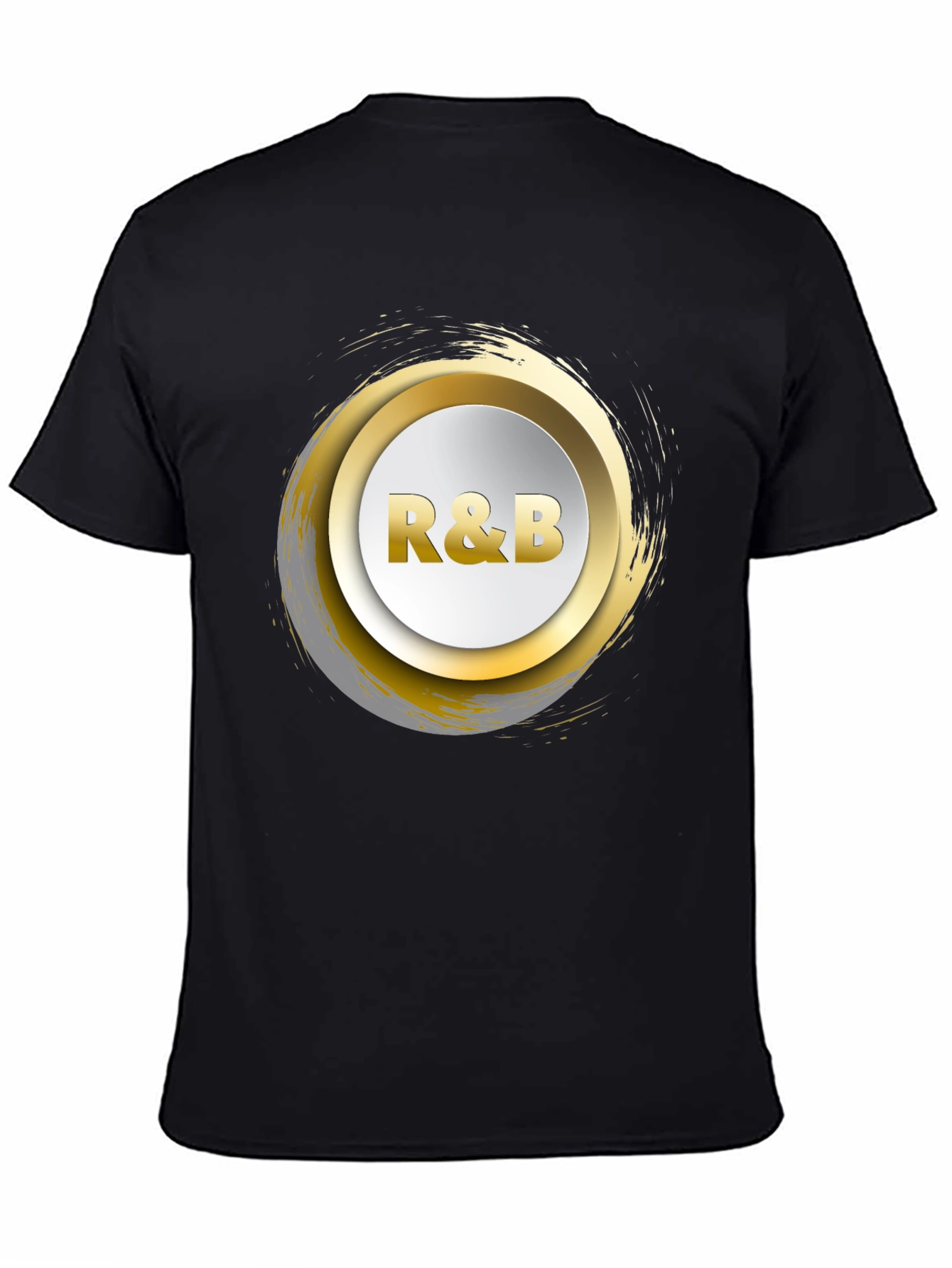 R&B Graphic Tee - Gold Accent Black T-Shirt