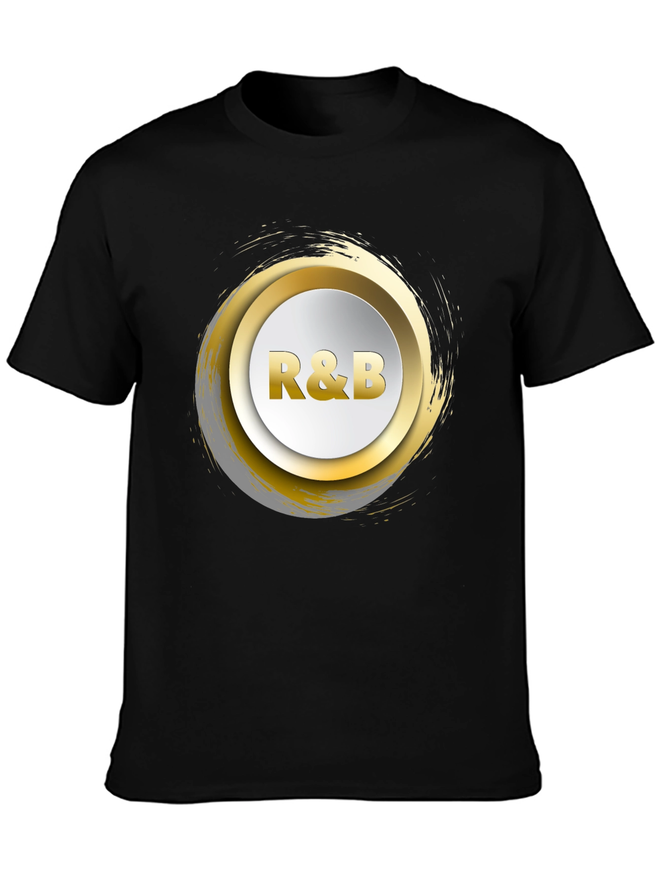 R&B Graphic Tee - Gold Accent Black T-Shirt