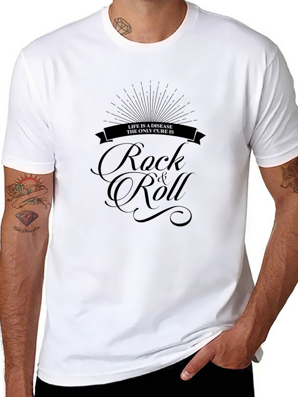Rock & Roll Cure Black Graphic Tee