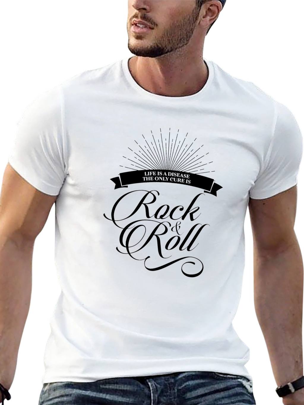 Rock & Roll Cure Black Graphic Tee