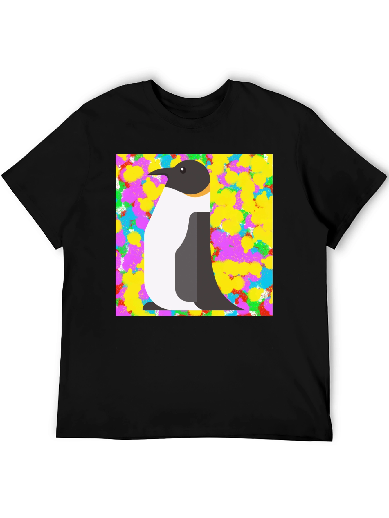 Penguin Graphic Print Black T-Shirt