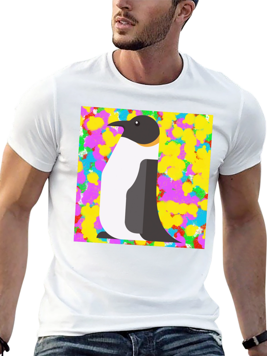 Penguin Graphic Print Black T-Shirt