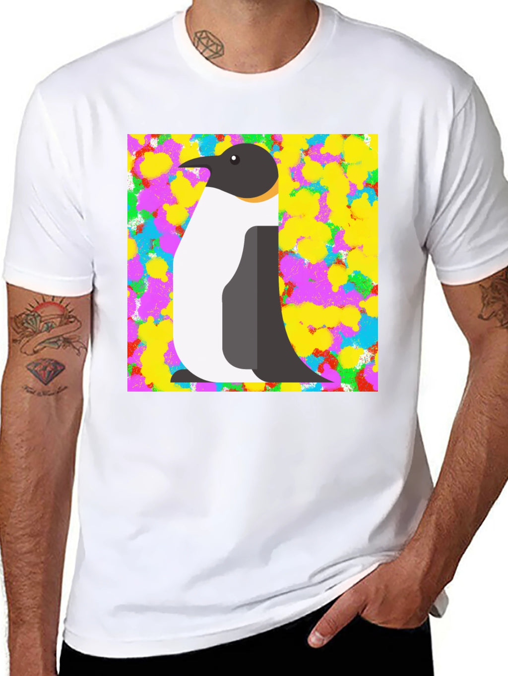 Penguin Graphic Print Black T-Shirt